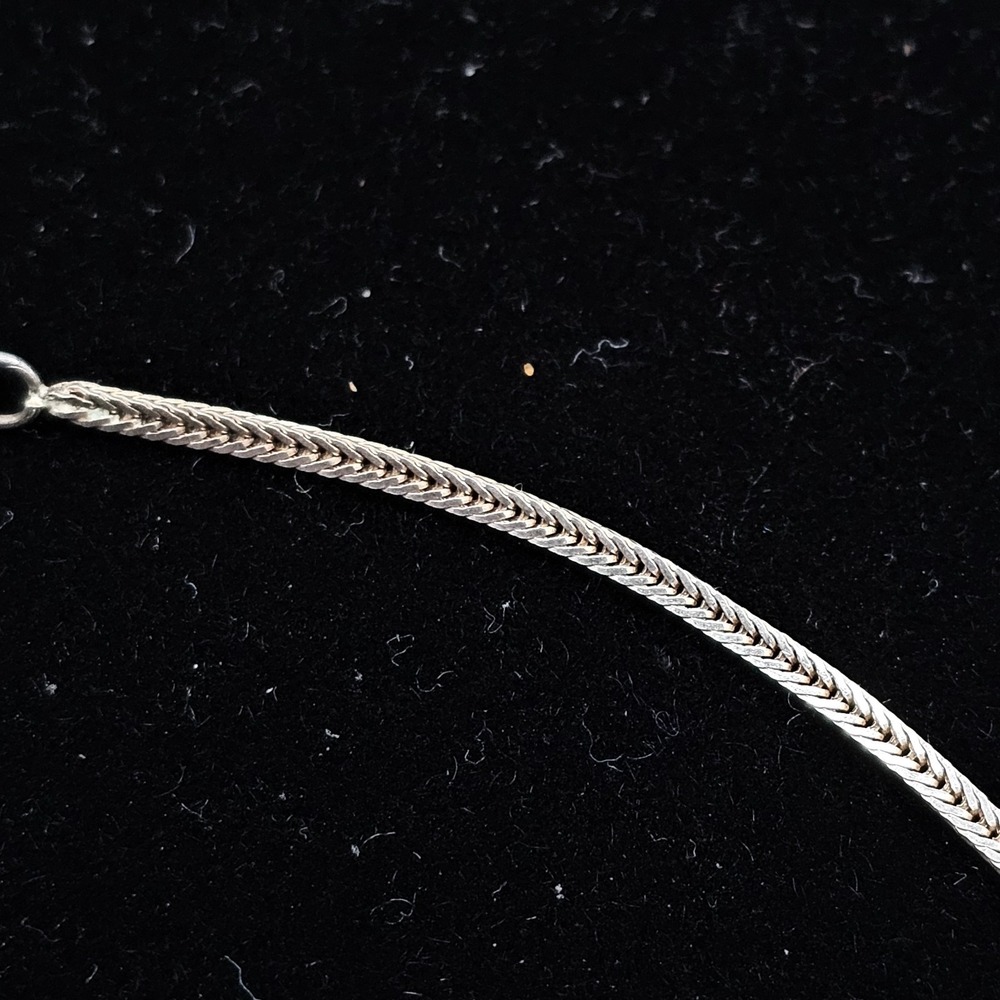 Vintage Vior Italy Sterling Silver Fox Tail Chain Necklace 2.5mm 16in 3g